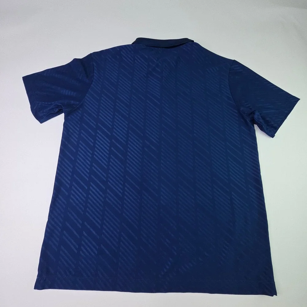 Nike Golf Tour Performance Dri-Fit Polo Shirt Mens Large Blue Tonal Stripe L